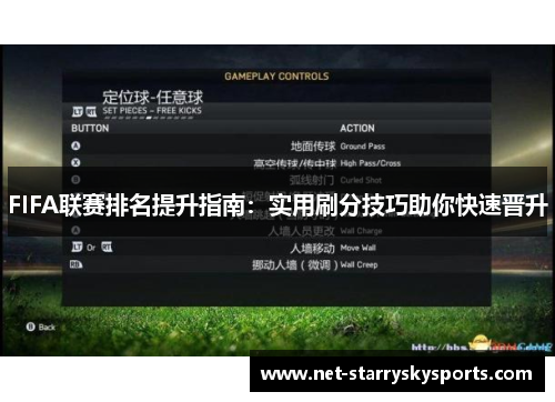 FIFA联赛排名提升指南：实用刷分技巧助你快速晋升